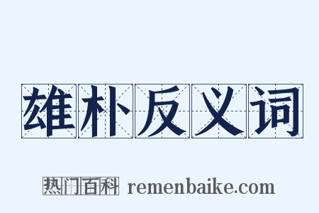 雄朴反义词是什么意思的图片